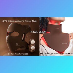 JOVS 4D Laser Face and JOVS LED Light Neck and Chest Mask Bundle